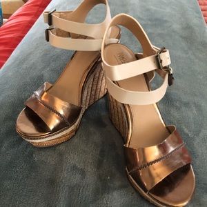 Mossimo Copper/Beige Wedge Sandals